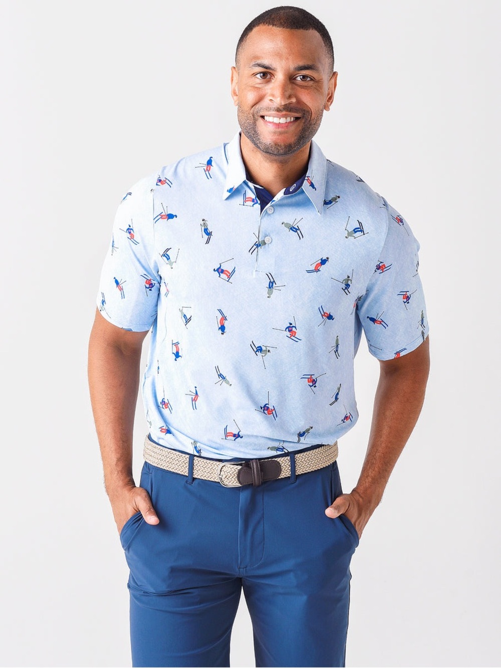 KJUS Skier Print Golf Performance Polo 50 SPF
